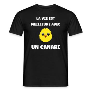 Humour Canari - T-shirt homme - noir - Devant - AI Model Male 178 light (178cm)