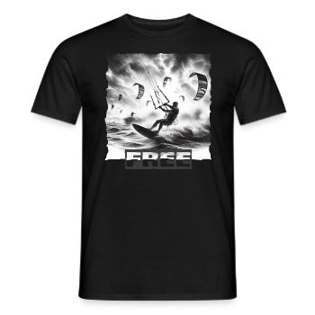 Kitesurfing - Männer T-Shirt - Schwarz - Vorne - AI Model Male 178 light (178cm)