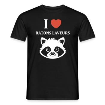 Humour Raton laveur - T-shirt homme - noir - Devant - AI Model Male 178 light (178cm)