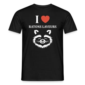 Humour Raton laveur - T-shirt homme - noir - Devant - AI Model Male 178 light (178cm)