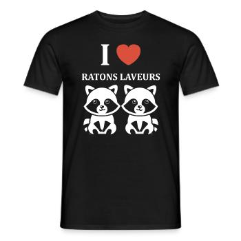 Humour Raton laveur - T-shirt homme - noir - Devant - AI Model Male 178 light (178cm)