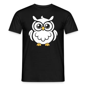 owl - Men's T-Shirt - black - Front - AI Model Male 178 light (178cm)