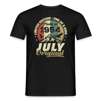 Juli 1954 Geburtstagsgeschenk 1954 Juli 1954 - Männer T-Shirt - Schwarz - Vorne - AI Model Male 178 light (178cm)