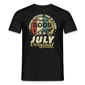 July 2009 Birthday Gift 2009 July 2009 - Men's T-Shirt - black - Front - AI Model Male 178 light (178cm)