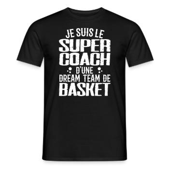 Ich bin der Supertrainer eines Basketball-Dreamteams - Männer T-Shirt - Schwarz - Vorne - AI Model Male 178 light (178cm)