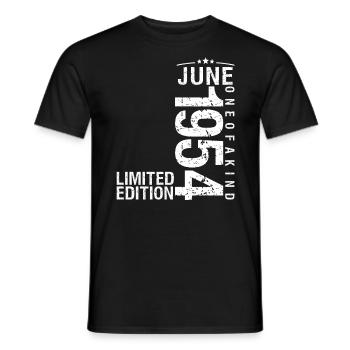 June 1954 June Anniversary June 1954 - Men's T-Shirt - black - Front - AI Model Male 178 light (178cm)
