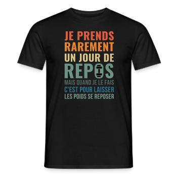 I rarely take a day off - Men's T-Shirt - black - Front - AI Model Male 178 light (178cm)