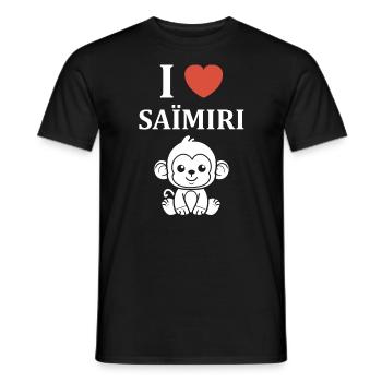Singe Saïmiri - T-shirt homme - noir - Devant - AI Model Male 178 light (178cm)