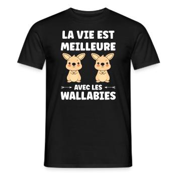 Wallaby - T-shirt homme - noir - Devant - AI Model Male 178 light (178cm)