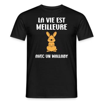 Wallaby - T-shirt homme - noir - Devant - AI Model Male 178 light (178cm)