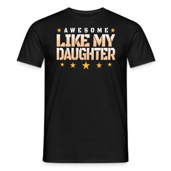 Génial Comme Ma Fille Fête Pères Papa - T-shirt homme - noir - Devant - AI Model Male 178 light (178cm)