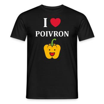 Humour poivron - T-shirt homme - noir - Devant - AI Model Male 178 light (178cm)