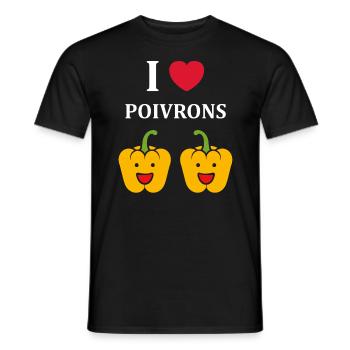 Humour poivron - T-shirt homme - noir - Devant - AI Model Male 178 light (178cm)