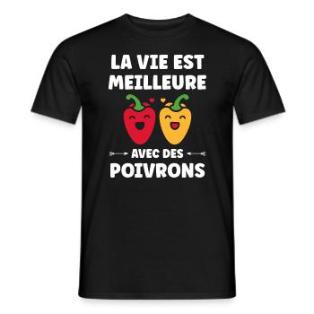 Humour poivron - T-shirt homme - noir - Devant - AI Model Male 178 light (178cm)