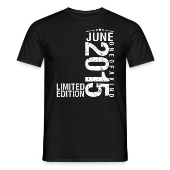 June 2015 June Anniversary June 2015 - Men's T-Shirt - black - Front - AI Model Male 178 light (178cm)