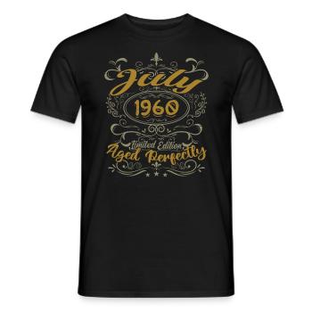 Juillet 1960 Anniversaire Juillet 1960 Cadeau 1960 - T-shirt homme - noir - Devant - AI Model Male 178 light (178cm)