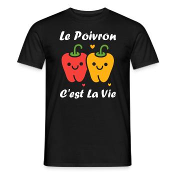 Humour poivron - T-shirt homme - noir - Devant - AI Model Male 178 light (178cm)