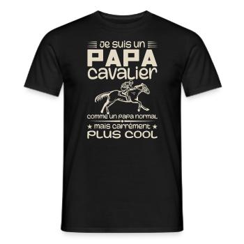 Papa Reiter Papa Normal Reiten - Männer T-Shirt - Schwarz - Vorne - AI Model Male 178 light (178cm)