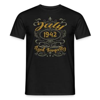 Juillet 1942 Anniversaire Juillet 1942 Cadeau 1942 - T-shirt homme - noir - Devant - AI Model Male 178 light (178cm)