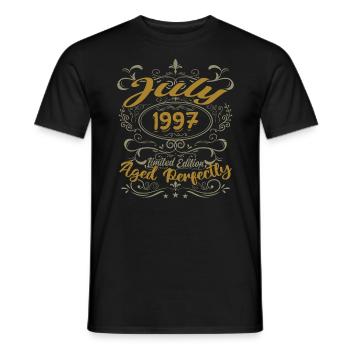 July 1997 Birthday July 1997 Gift 1997 - Men's T-Shirt - black - Front - AI Model Male 178 light (178cm)