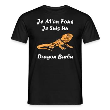 Dragon barbu - T-shirt homme - noir - Devant - AI Model Male 178 light (178cm)