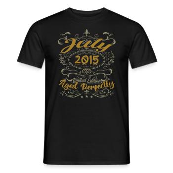 July 2015 Birthday July 2015 Gift 2015 - Men's T-Shirt - black - Front - AI Model Male 178 light (178cm)