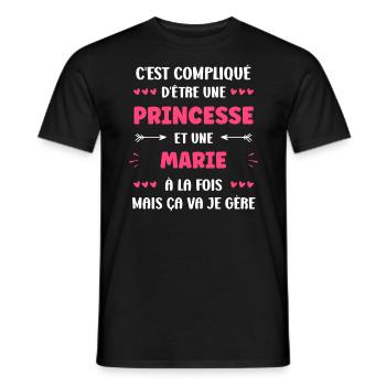 Marie - T-shirt homme - noir - Devant - AI Model Male 178 light (178cm)