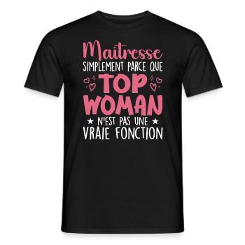 Maîtresse Top Woman - Cadeau Maîtresse - T-shirt homme - noir - Devant - AI Model Male 178 light (178cm)