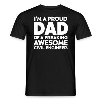Father Funny Civil Engineer Dad - Men's T-Shirt - black - Front - AI Model Male 178 light (178cm)