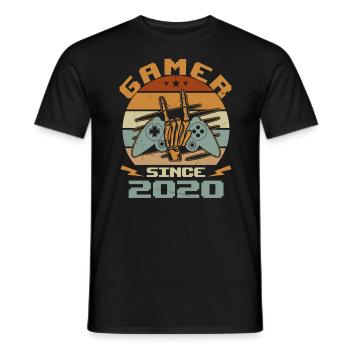 Gamer seit 2020 - Gaming-Jubiläumsgeschenk 2020 - Männer T-Shirt - Schwarz - Vorne - AI Model Male 178 light (178cm)