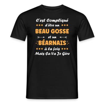Béarnais - T-shirt homme - noir - Devant - AI Model Male 178 light (178cm)