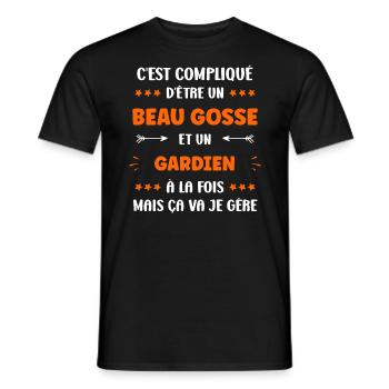 Gardien - T-shirt homme - noir - Devant - AI Model Male 178 light (178cm)