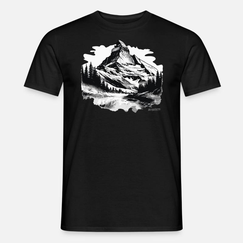 Matterhorn Schweiz Alpen Geschenkidee - Männer T-Shirt - Schwarz