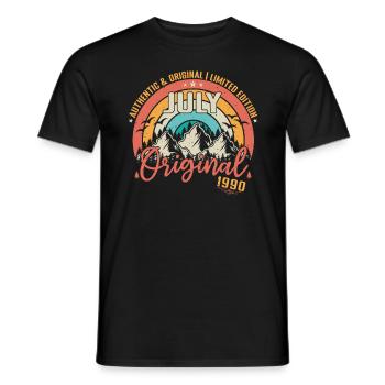 Juli 1990 Juli Jubiläum 1990 Juli - Männer T-Shirt - Schwarz - Vorne - AI Model Male 178 light (178cm)