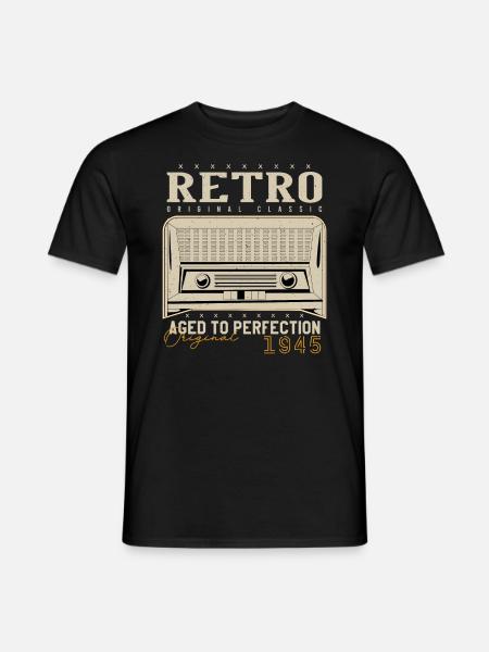 Retro 1945 Birthday Gift 1945 Vintage 1945 - Men's T-Shirt - black