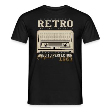 Retro 1963 Geburtstagsgeschenk 1963 Jahrgang 1963 - Männer T-Shirt - Schwarz - Vorne - AI Model Male 178 light (178cm)