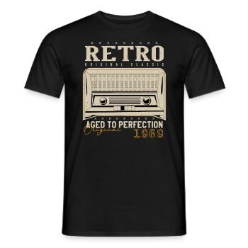 Rétro 1969 Cadeau Anniversaire 1969 Millésime 1969 - T-shirt homme - noir - Devant - AI Model Male 178 light (178cm)