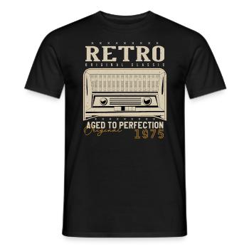 Rétro 1975 Cadeau Anniversaire 1975 Millésime 1975 - T-shirt homme - noir - Devant - AI Model Male 178 light (178cm)