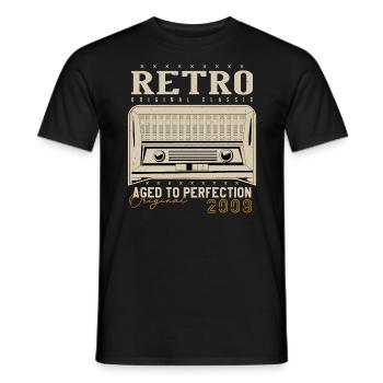 Retro 2008 Geburtstagsgeschenk 2008 Jahrgang 2008 - Männer T-Shirt - Schwarz - Vorne - AI Model Male 178 light (178cm)