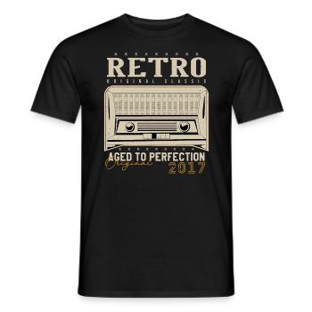 Rétro 2017 Cadeau Anniversaire 2017 Millésime 2017 - T-shirt homme - noir - Devant - AI Model Male 178 light (178cm)