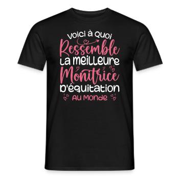 Der beste Reitlehrer der Welt - Männer T-Shirt - Schwarz - Vorne - AI Model Male 178 light (178cm)
