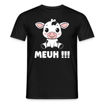 cow - Men's T-Shirt - black - Front - AI Model Male 178 light (178cm)
