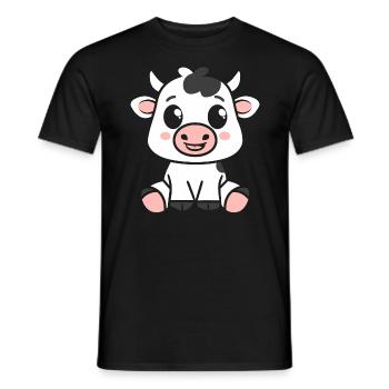 cow - Men's T-Shirt - black - Front - AI Model Male 178 light (178cm)