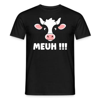 cow - Men's T-Shirt - black - Front - AI Model Male 178 light (178cm)