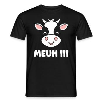 cow - Men's T-Shirt - black - Front - AI Model Male 178 light (178cm)