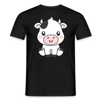cow - Men's T-Shirt - black - Front - AI Model Male 178 light (178cm)