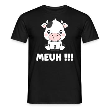 cow - Men's T-Shirt - black - Front - AI Model Male 178 light (178cm)