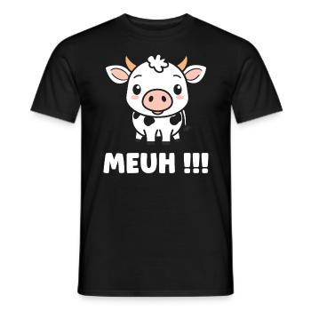 cow - Men's T-Shirt - black - Front - AI Model Male 178 light (178cm)