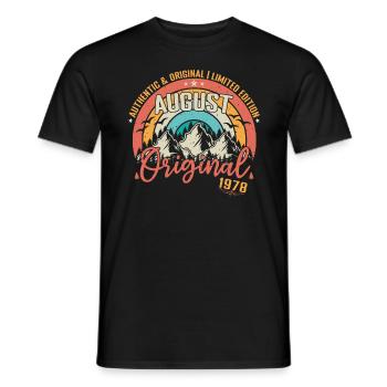 August 1978 August birthday 1978 August - Men's T-Shirt - black - Front - AI Model Male 178 light (178cm)