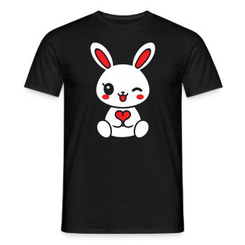 Petit bébé lapin - T-shirt homme - noir - Devant - AI Model Male 178 light (178cm)